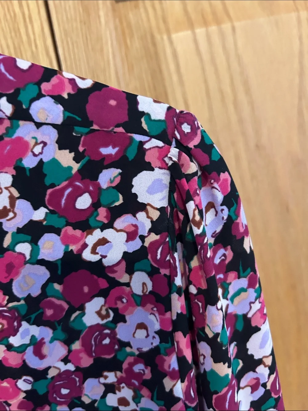 J. Crew Floral Tie-Neck Blouse in Burgundy, Pink, White